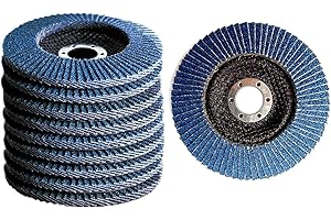 EISENWOLF 10St. Set 125 mm Zirkonium Schleifscheiben Schleifmop Flapdisk für Winkelschleifer Blau Fächerscheiben (1, P40)