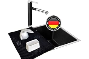 ‎WS · SYSTEM BKM - Abtropfmatte für die heimische Küche oder Bar und Gastronomie | antirutsch Geschirrabtropfmatte | MADE IN GERMANY | für Teller und Geschirr neben dem Spülbecken | 45 x 31 x 1 cm