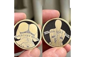 Jmwedia Funny Heads and Tails Coins, Heads I Get Tail - Tails I Get Head Double Side Coin Prank Gifts for Men Women Date Night Ideas, Double Side Challenge Coins Lucky Token, Date Game Man Woman