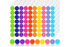 GICARE 2800 Pcs 20mm Gommettes Autocollantes Rondes 10 Couleurs Gommettes Rondes Multicolore, Pastille Autocollante Ronde, Stickers Couleur Codage Étiquettes pour Calendriers Fournitures de Bureau École DIY