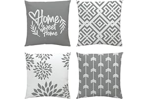 NIULAA Kissenbezug 50x50 4er Set Grau Sofakissen Kissenhülle Couchkissen Modern Dekokissen Kissenbezüge Deko Kissen Bezug Wohnzimmer Zierkissen für Sofa Stuhl Bett Garten