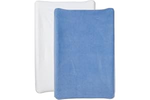 BABYCALIN - LOT DE 2 HOUSSES MATELAS A LANGER BLANC/BLEU