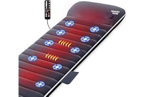 Snailax Mata Do Masażu Z Pianki Z Funkcją Podgrzewania, Wibracjami, 6 Terapeutycznymi Poduszkami Grzewczymi, Masażer Całego Ciała Do Łagodzenia Bólu Szyi, Pleców, Talii I Nóg, Prezent