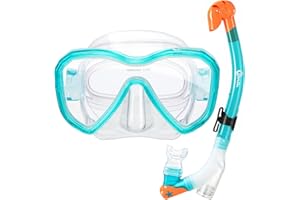 Dorlle Máscara de Buceo para niños Juego de Buceo Máscara de Snorkel con Premium de 3 Canales y Gafas de Buceo antifugas y antivaho Juego de Snorkel Profesional