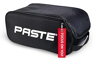 PASTE Schuhtasche Schwarz - Wasserabweisende Schuhtasche für Reise, Sport und Alltag, Schwarz mit Tragegriff - Schuhbeutel für Fußball, Tennis und Golf