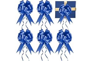 Prmape 30 Pcs Lazo Regalo Azul Oscuro, Lazos automáticos, Lazos Decorativos Boda, Lazo Regalo Coche para Decoración Boda Mesa Coche Fiesta Comunión DIY