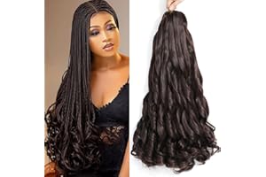 ZIYANGBABA French Curl Braiding Hair - 22 Inch, 8 Packs, Pre-Stretched, Crochet Braids, Curl Braiding Hair Extensions for Braiding (4#, 22 Inch (Pack of 8))