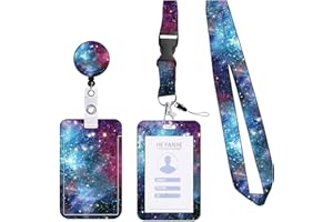 KHDULQ Collier Porte Carte, Porte Badge, Porte Badge Tour De Cou, Porte Carte Avec Cordon, Tour De Cou Badge(Collier étoile Bleue, Poche Carte Étoile) Pour Fournitures De Bureau Et Scolaires.