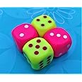 SSKR Pack of 4 Piece 25mm Very Big Size Six Sided Multi Color Dice or Die for Playing Board Games and Poker Chip Set Games |