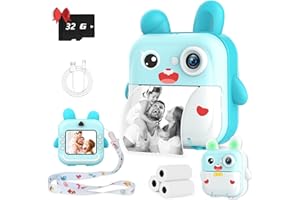TOYOGO Sofortbildkamera für Kinder, 32G Digitaldruck Kamera, 1080P & 24 MP HD Dual Objektiv, APP Link, Zwei Stile Dekorative Sets, Geburtstag und Weihnachten Spielzeug Geschenk für Jungen und Mädchen