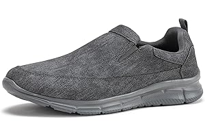 FRANK MULLY Mens Slip-On Loafers Comfortable Slip Resistant Walking Shoes Breathable Lightweight Work Shoe Black Casual Loafer Sneakers for Men