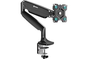 ONKRON Supporto monitor scrivania 13-32 pollici, Carico 1-9 kg, Staffa monitor VESA 75x75–100x100 mm, Supporto schermo PC Giratorio e Inclinabile, Regolabile, Accessori per scrivania, Nero G100-B