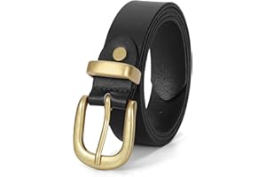 VONMELLI Women Casual Leather Belt Fashion Ladies Waist Belt for Jeans Pants Dress Belt with Gold Buckle