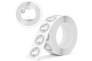 OFFCUP 50 st NFC-taggar, NFC213 programmerbara PVC-etiketter med rund självhäftande stöd 25 mm, kompatibla med Tagmo och Amii