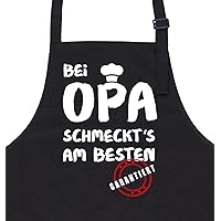 Kochschürze, Grillschürze - Bei Opa schmeckt's am besten - Geschenk für Opa