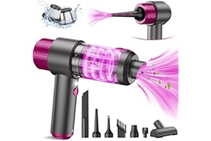 EYYA Handheld Car Vacuum Cleaner Cordless, 15000PA High Power Car Vacuum Cleaner & Air Duster, 4-in-1 Portable Mini with LED Light, Hand Held Vacuum Cleaner for Car Home Office