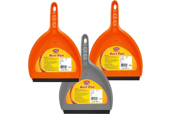 Chakaachak Dustpan with Ergonomic Handle (Pack of 3) Supdi for Home Cleaning Dust Collector for Home & Kitchen Dust Picker Supli Waste pan Garbage Picker Tray Dirt Collector Tray