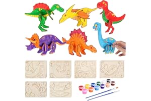 26 Stück Dinosaurier Holzbastelsets für Kinder 4-10 Jahre, 3D-Puzzle-Sets für Geburtstage, Geschenke für Mädchen und Jungen