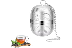 jatimdotin Filtre à Thé, Acier Inoxydable Infuseur Thé, Filtre à Thé en Vrac，Passoire à Thé en Maille de Boule avec Chaîne de Suspension, pour Théière, Mug, Tasse, Bouteille