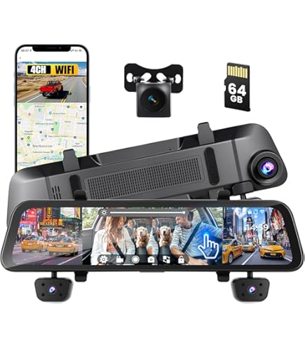 Specchietto Retrovisore DVR 4G Android 5.1 – 12 Pollici Full Touch – 4 Telecamere (Anteriore/Posteriore/Laterali) – GPS WiFi Bluetooth - 3