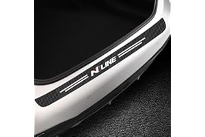 EAGLEG Car Rear Bumper Protector Strips, 90cm Trunk Door Sill Edge Carbon Fiber Anti-Scratch Sticker Body Styling Accessories for Hyun-dai N Line,Black