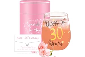 Yalucky Golden Stemless Weingläser, Cheers zu 30th, 40th, 50th Geburtstag Geschenke für Männer Frauen, Party, Hochzeit, Jubiläum, Party Dekorationen Geschenkideen für Frauen