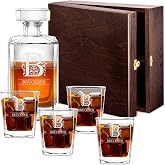 Whisky Dekanter Set Mit Gravur – Karaffe + 4 Gläser, Edles Geschenk