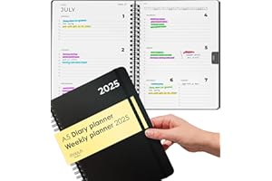 MILULA STUDIOS A5 Diary 2025 - Minimalist Appointment Planner January to December - Work and Academic Diary - Weekly and Daily Planner for More Organization