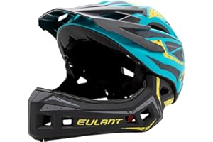 ‎EULANT EULANT Fahrradhelm mit Kinnschutz für Jugendliche,Kinder Fullface Helm,BMX helme Jungen,Downhill Helm Mädchen,MTB Integralhelm Con EIN-Knopf-Entfernen Kinnschutz & Hinterer Einsteller