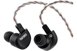 Linsoul Tripowin Ruta10 Monitor douszny, słuchawki douszne IEM z przetwornikiem dynamicznym LCP 10 mm, przewodowe słuchawki douszne HiFi z muszlą ze stopu CNC i odłączanym (Czarny)