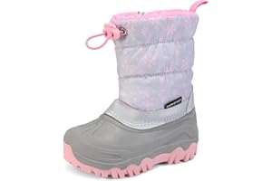 Apawwa Chaussures d'hiver pour enfants Bottes d'hiver extérieures Garçons Bottes de neige doublées chaudes Filles
