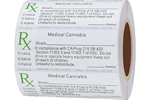 HYBSK Hylabelest Compliant Identification RX Medical Strain Adhesive Labels State Compliant Medical Pot Stickers (Type 2)