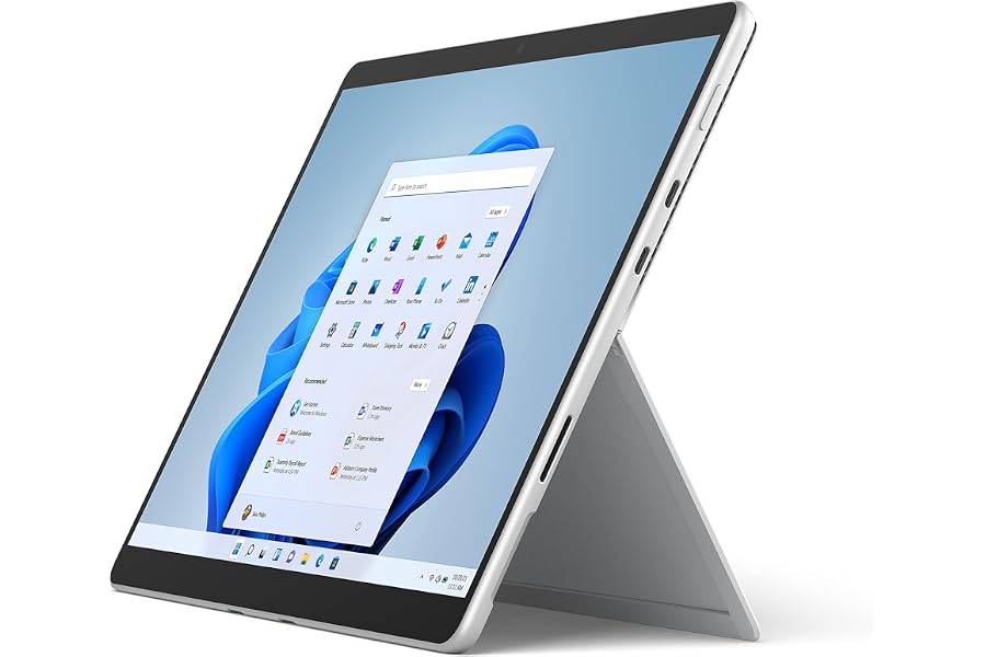 Microsoft 2021 Surface Pro 8 mit Intel Core i5 (13-zoll, 16GB RAM, 256GB SSD) Platin (Generalüberholt)