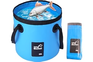 WDEC 20L Folding Water Bucket, Blue, Handy Folding Bucket, Collapsible Portable, Camping Storage Container Collapsible, for Camping Traveling Hiking Fishing Boating and Gardening