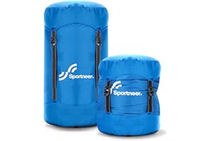 Sportneer Saco de compresión de 13 L/20 L/40 L/50 L, saco de dormir ultraligero resistente al desgarro, equipo de ahorro de espacio para camping, senderismo, viajes