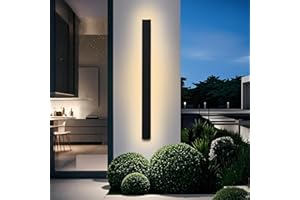 YUEEU 30CM Applique da Parete Esterno LED Lungo Nero impermeabile Ip65 Moderne Lampada Parete Interno Luci per Portico Esterno Villa Wall Light 3000k Scala Corridoio Luce Wall Lamp