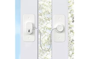 BECOMTO 2 Pcs Securite Fenetre Enfant,Securite Placard Enfant avec 2 Clés,Protection Bloque Fenetre Enfant avec Adhésif Puissant ou Fixation par Vis pour Frigo,Réfrigérateur,Tiroir,Armoire - Blanc