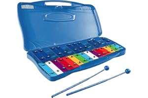 Oldmoom 25 Note Glockenspiel, Chromatic 25 Note Professional Xylophone Instrument, Aluminum Music Enlightenment Tool for Easter, Thanksgiving, Holidays, s Day,