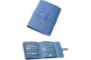 ZHIERNA Ohrring Aufbewahrung Ohrringe Ordner Kleines Buch Aufbewahrungstaschen Praktische Ohrstecker Aufbewahrung Schmuckkästchen Schmuck Organizer Tragbare PU Ohrring Etuis Für Mädchen Und Frauen