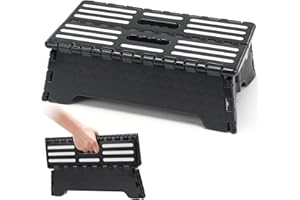 FASTDEPLE Sgabello pieghevole portatile 38x22x13 cm, sgabello pieghevole portatile step feci per cucina bagno uso da viaggio, antiscivolo sgabello pieghevole per bambini, anziani, disabili