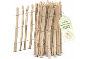 STILTREU Englischer Staketenzaun Kastanie - Länge 5 Meter, Höhe 75 cm, Lattenabstand 6-8 cm