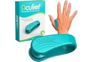 Aculief - Award Winning Natural Headache, Migraine, Tension Relief Wearable – Supporting Acupressure Relaxation, Stress Alleviation, Soothing Muscle Pain-Simple, Easy, Effective 1 Pack (Teal, Regular)