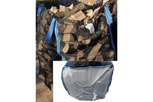 PACK24 5 x High Quality Premium Big Bag for Wood Firewood Firewood Bag Firewood Bag Net Big Bag 100 x 100 x 140 cm with Star Base (without Wood)