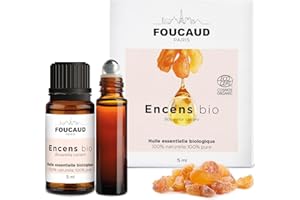FOUCAUD | Huile essentielle d'Encens | Boswellia carterii | BIO | 100% naturelle 100% pure | Roll on inclus | Chemotypée | certifiée Agriculture Biologique | 5 ml | Marque Française depuis 1946