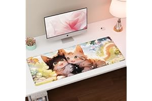 Kaishuai Tappetino mouse,tappetino mouse gatto,800 x300x 2mmTappetino per Mouse esteso per Giochi Extra Grande con Base Antiscivolo per PC Laptop Tappetino scrivania