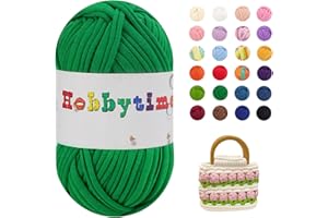 Naturezhen 5 Pezzi Fettuccia per Borse a Uncinetto, 500g Filato Maglieria Filato Grosso 3mm per Ferri e Uncinetto, Fai da Te, Decorazioni, Artigianato, Borse Coperte Scarpe (Più verde)