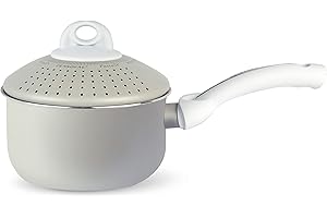 Pensofal, Pentola per pasta, Serie White Diamond®, PastaSi, Alluminio con Rivestimento Antiaderente a 6 Strati, Diametro 16 cm, 1,5L, Manico Soft Touch, In scatola regalo, Adatta All'Induzione, Bianco