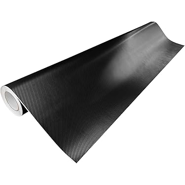 Pellicola Auto Adesiva In Fibra Di Carbonio Nera - Protezione Antigraffio Per Porta Auto, 10 Cm X 3 M
