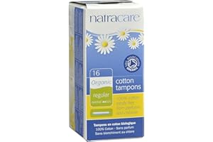 FGFGHRTS NATRACARE - Tampones con Aplicador - de Algodón Orgánico - Regular - Absorbente y seguro - Totalmente libre de perfume y cloro - Biodegradable - 16 piezas