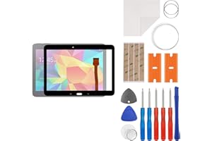 swark Juego de reparación de cristal frontal de pantalla con conector compatible con Galaxy Tab 4 10.1 SM-T530 SM-T531 SM-T533 SM-T535 (pantalla no LCD), incluye juego de herramientas